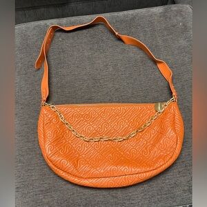 Steve Madden Cognac Brown Shoulder Bag with Gold Chain
